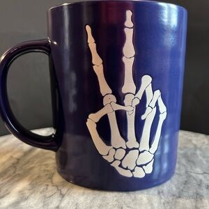 Skeleton Hand Peace Sign Mug Purple by Prima Design‎ Halloween Spooky La…